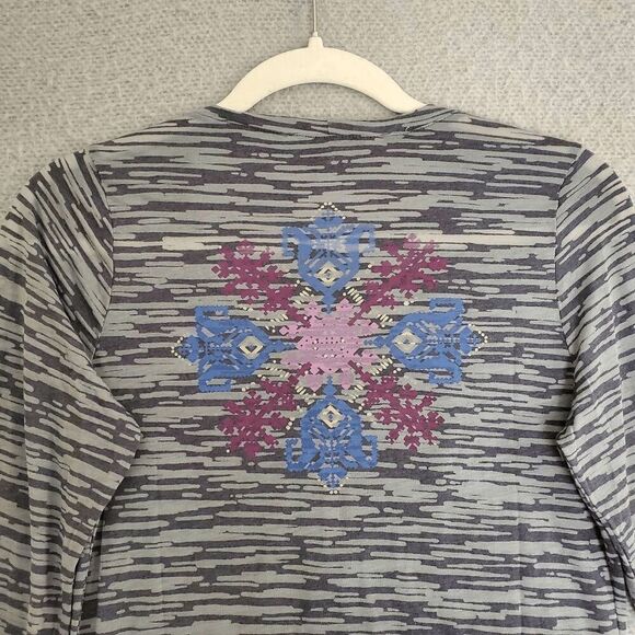 NWT Athleta Women's Large Gray Long Sleeve Aztec Print Lightweight Henley M - Picture 8 of 8